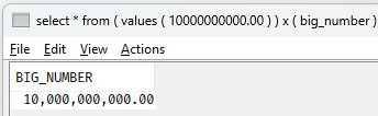 big number in ACS 1.1.9.8